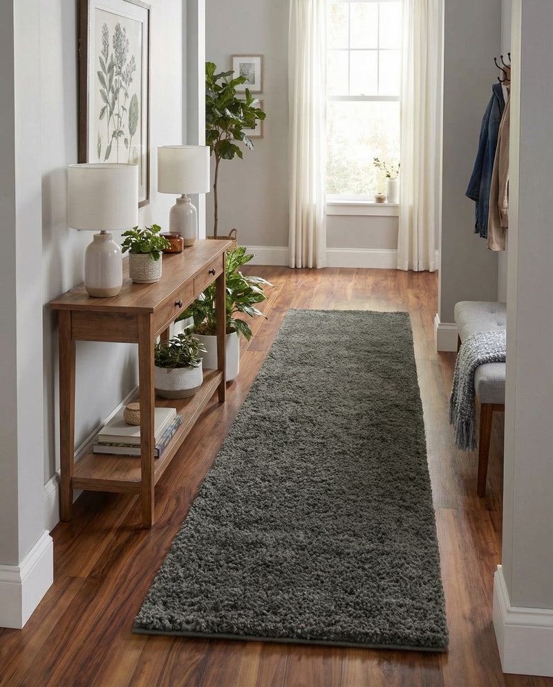 Cozy Comfort Shag Collection Area Rug - Haven (Smoke Gray) Runner Smoke Gray  lifestyle 30