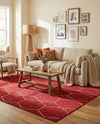 Trellis Mosaic Collection Area Rug - Arborville (Red) Rectangle Red  lifestyle 6