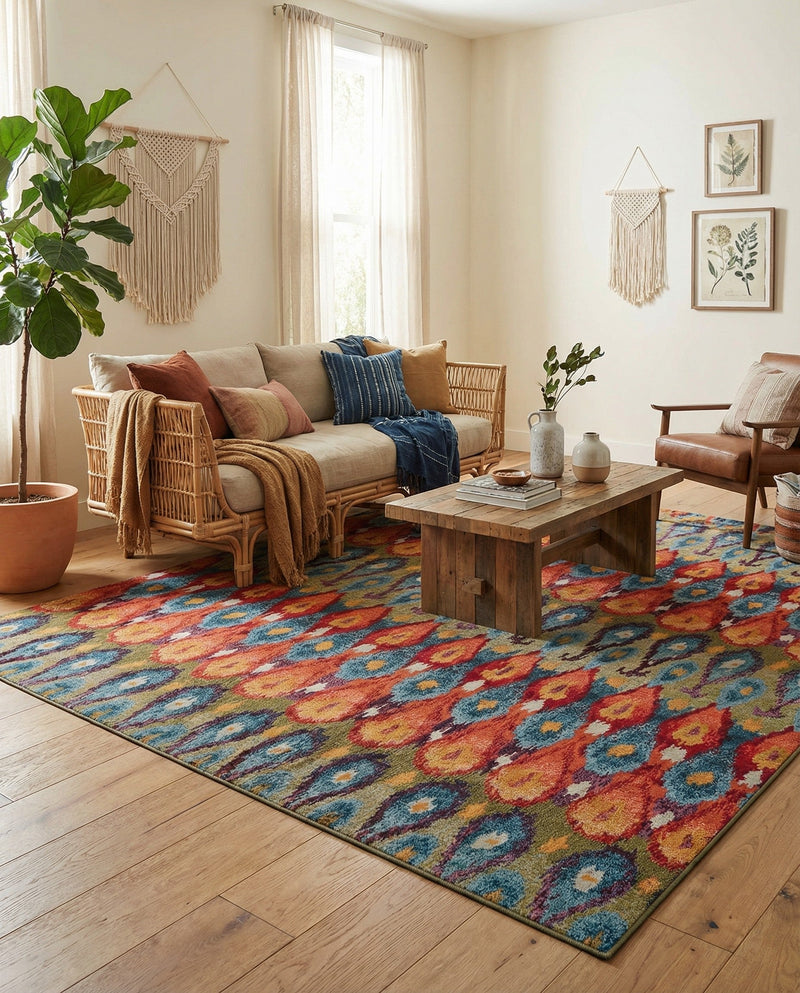 Urban Terrace Collection Area Rug -  Compass Rectangle Multi  lifestyle 15