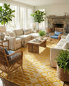 Garden Lattice Charm Collection Area Rug -  Pergola (Yellow) Rectangle Yellow  lifestyle 13