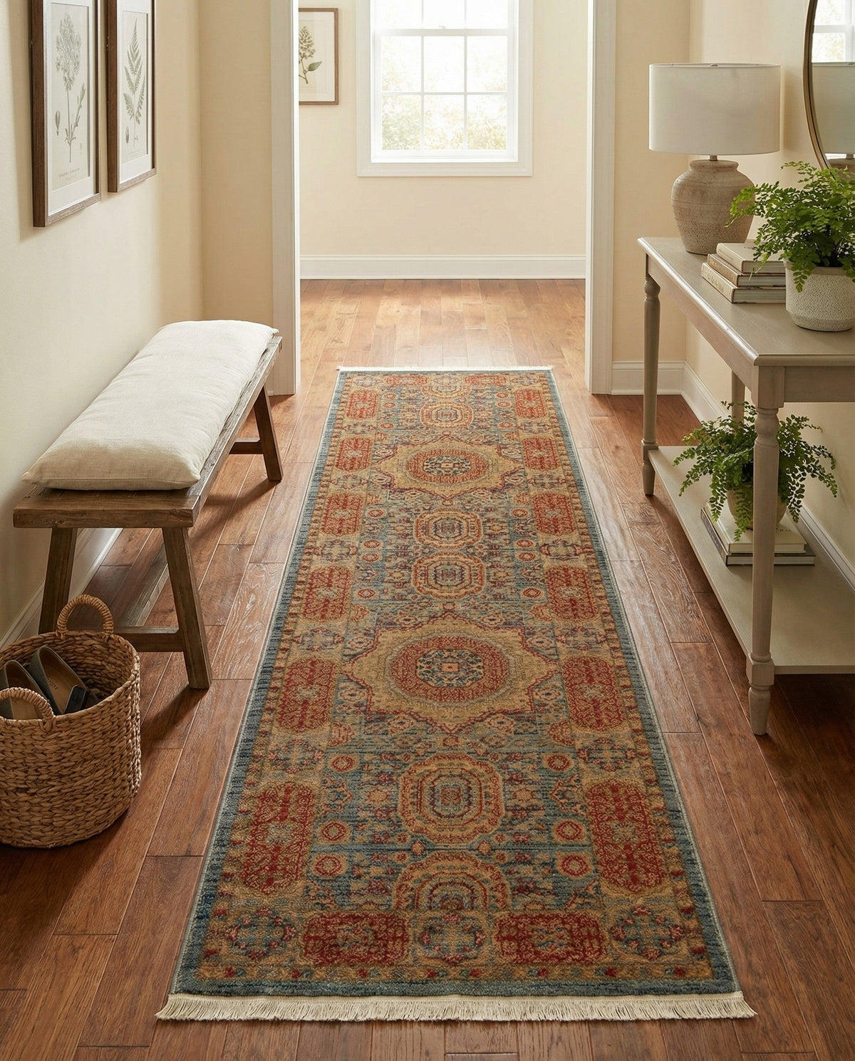 Ottoman Elegance Collection Area Rug -  Ephesus Runner Light Blue  lifestyle 160