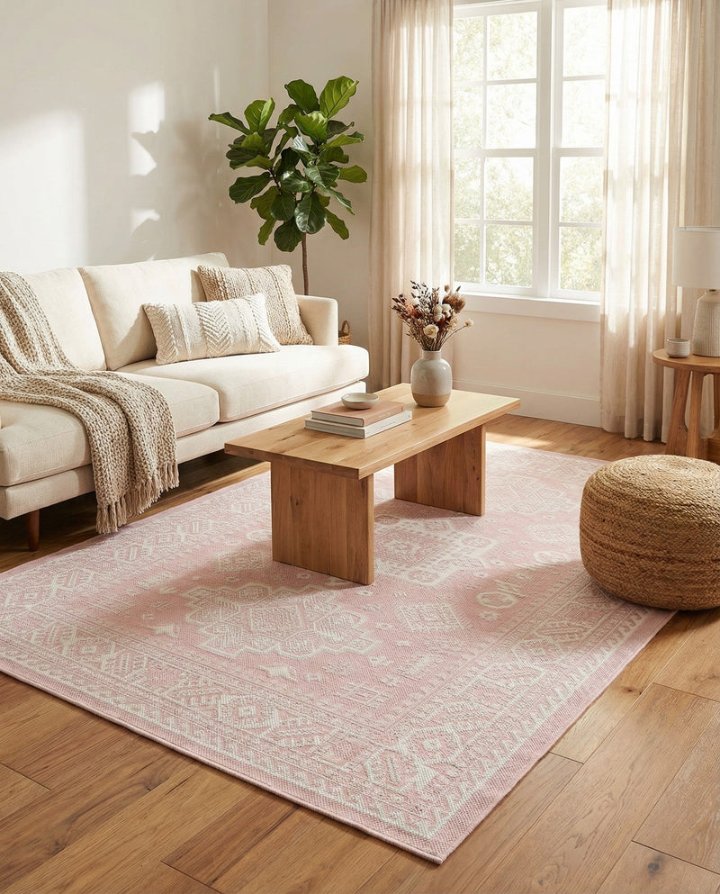 Tribal Terrace Treasures Collection Area Rug -  Incan Isle (Pink) Rectangle Pink  lifestyle 21