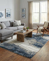 Copenhagen Edge Collection Area Rug - Nyhavn Rectangle Blue  lifestyle 56