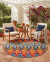 Urban Terrace Collection Area Rug -  Compass Round Multi  lifestyle 46