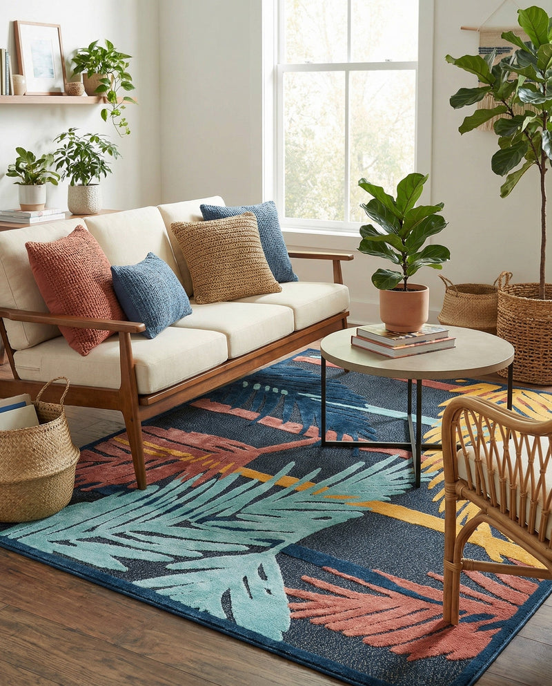 Caribbean Terrace Collection Area Rug - Antigua Rectangle Charcoal  lifestyle 35