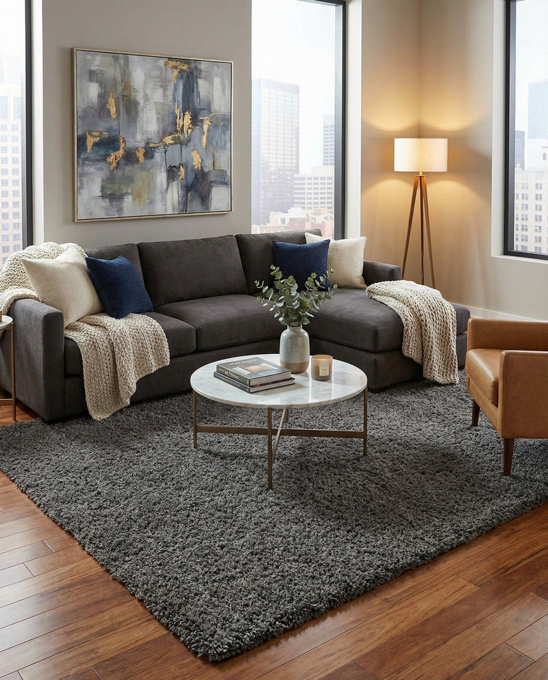 Eternal Plush Oasis Collection Area Rug -  Tranquility (Smoke) Rectangle Smoke  lifestyle 6