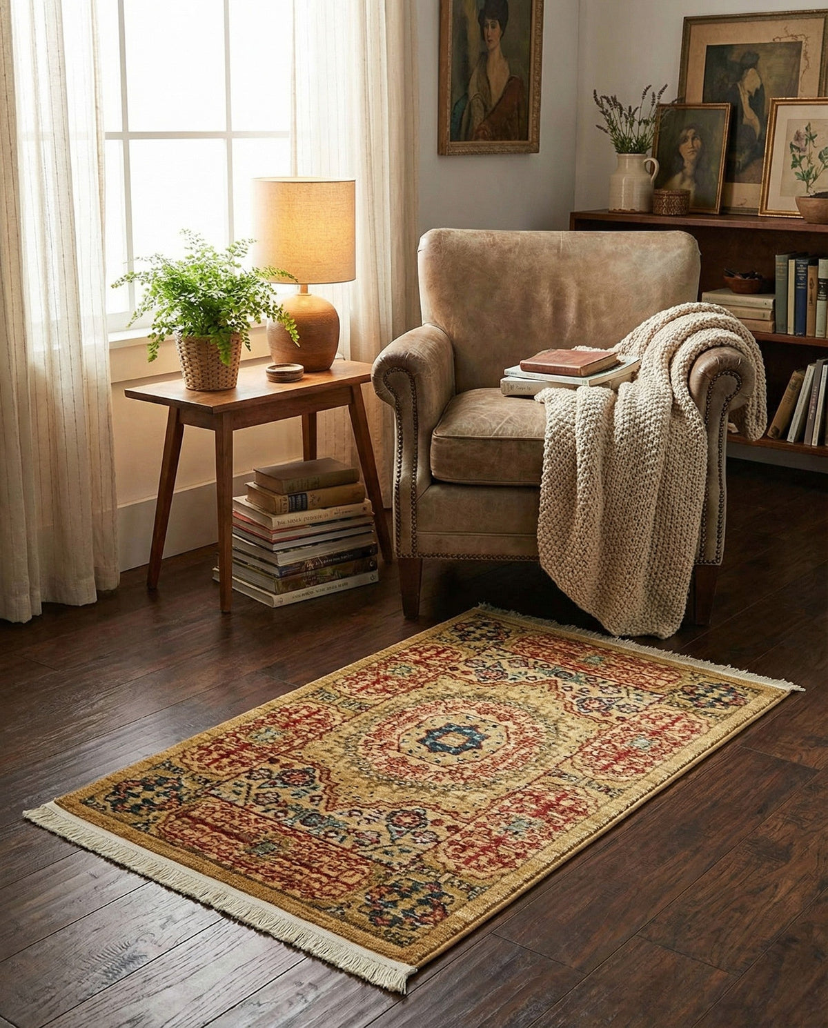 Ottoman Elegance Collection Area Rug -  Ephesus Rectangle Beige  lifestyle 35