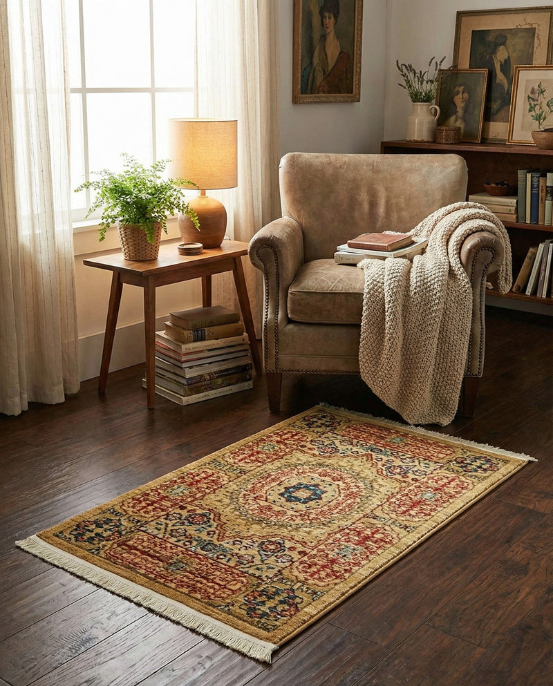 Ottoman Elegance Collection Area Rug -  Ephesus Rectangle Beige  lifestyle 35