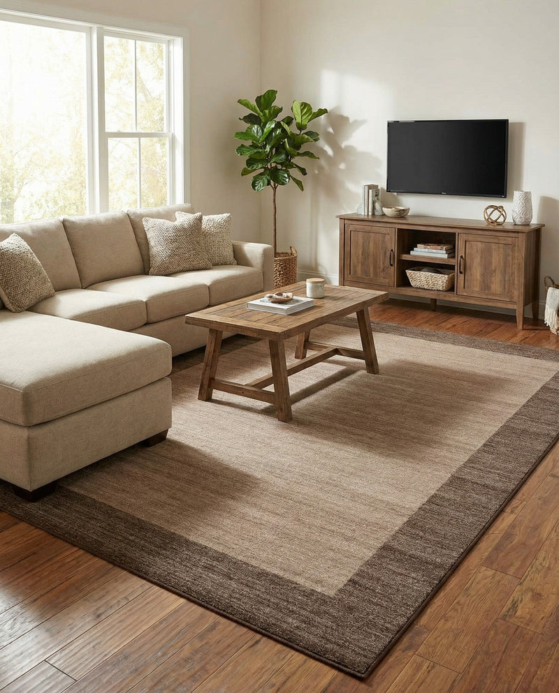 Studio Haven Collection Area Rug -  Conservatory (Light Brown) Rectangle Light Brown  lifestyle 19