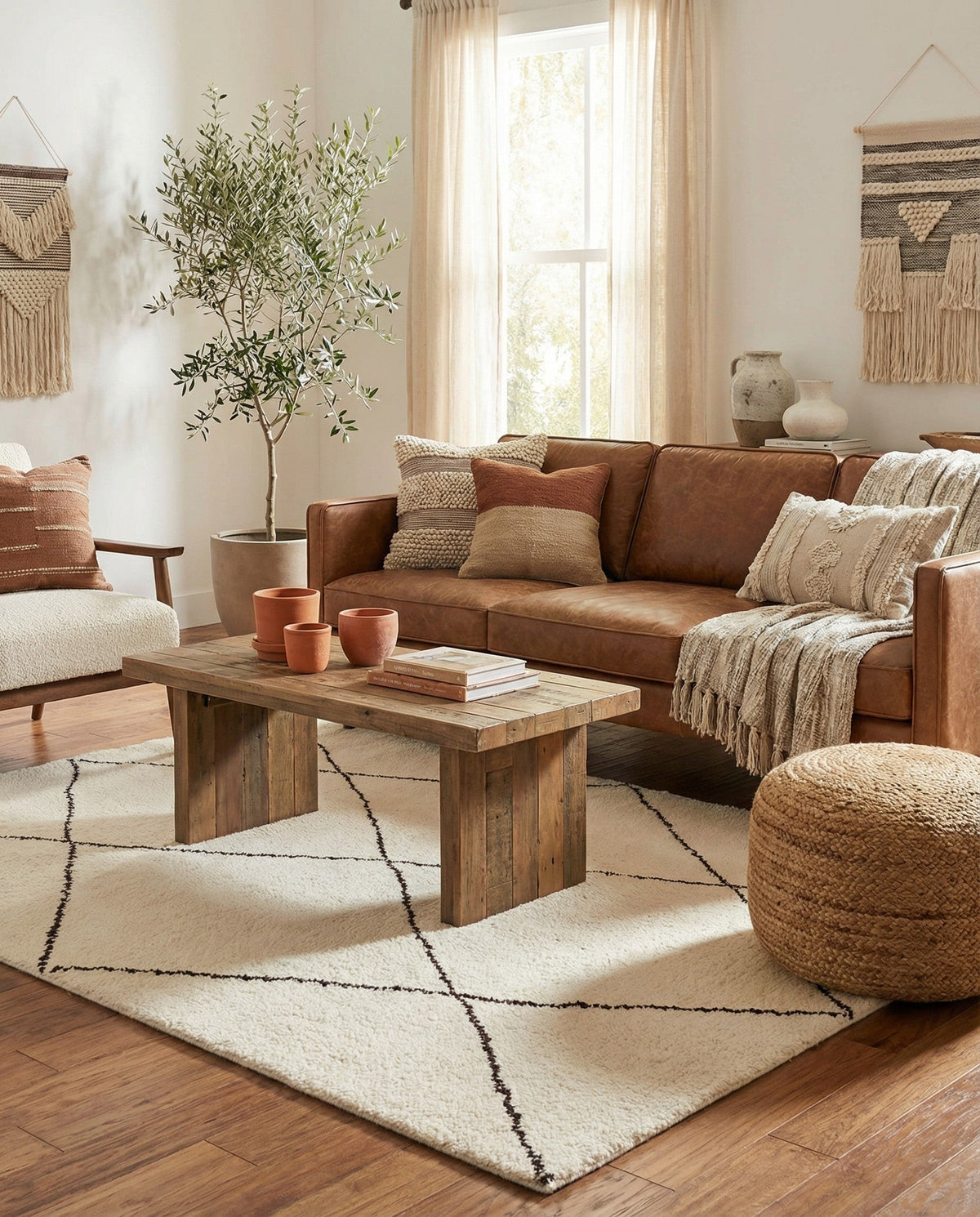 Zouina Berber Wool Collection Area Rug - Atlas Rectangle Ivory and Black  lifestyle 9