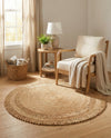 Woven Seaside Jute Collection Area Rug - Varadero Round Natural  lifestyle 21