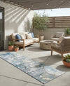 Urban Terrace Collection Area Rug -  Vertex Runner Blue and Ivory  lifestyle 68