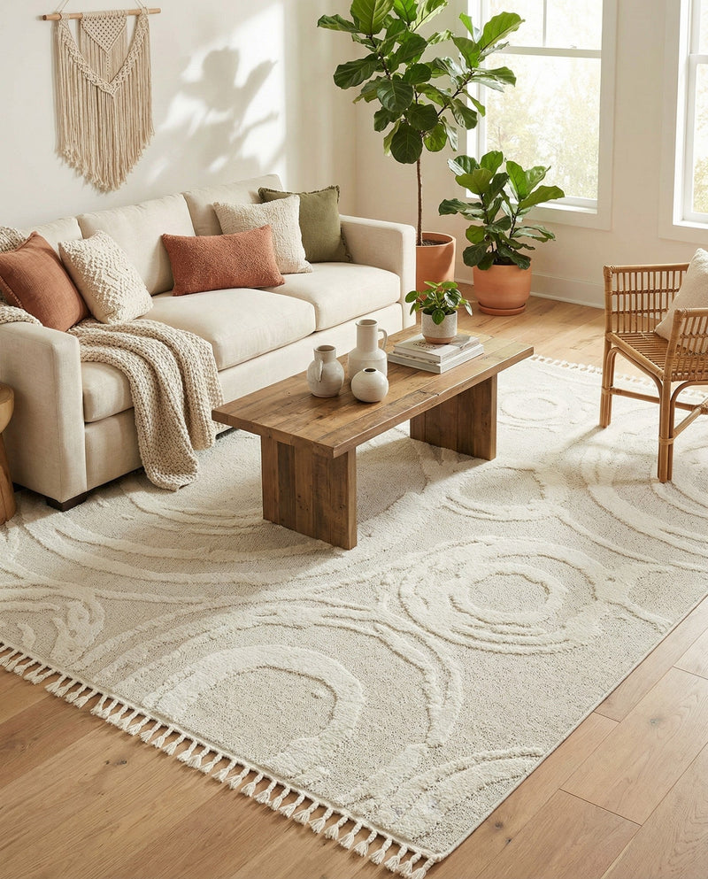 Sahara Chic Collection Area Rug -  Nubia Rectangle Ivory  lifestyle 19