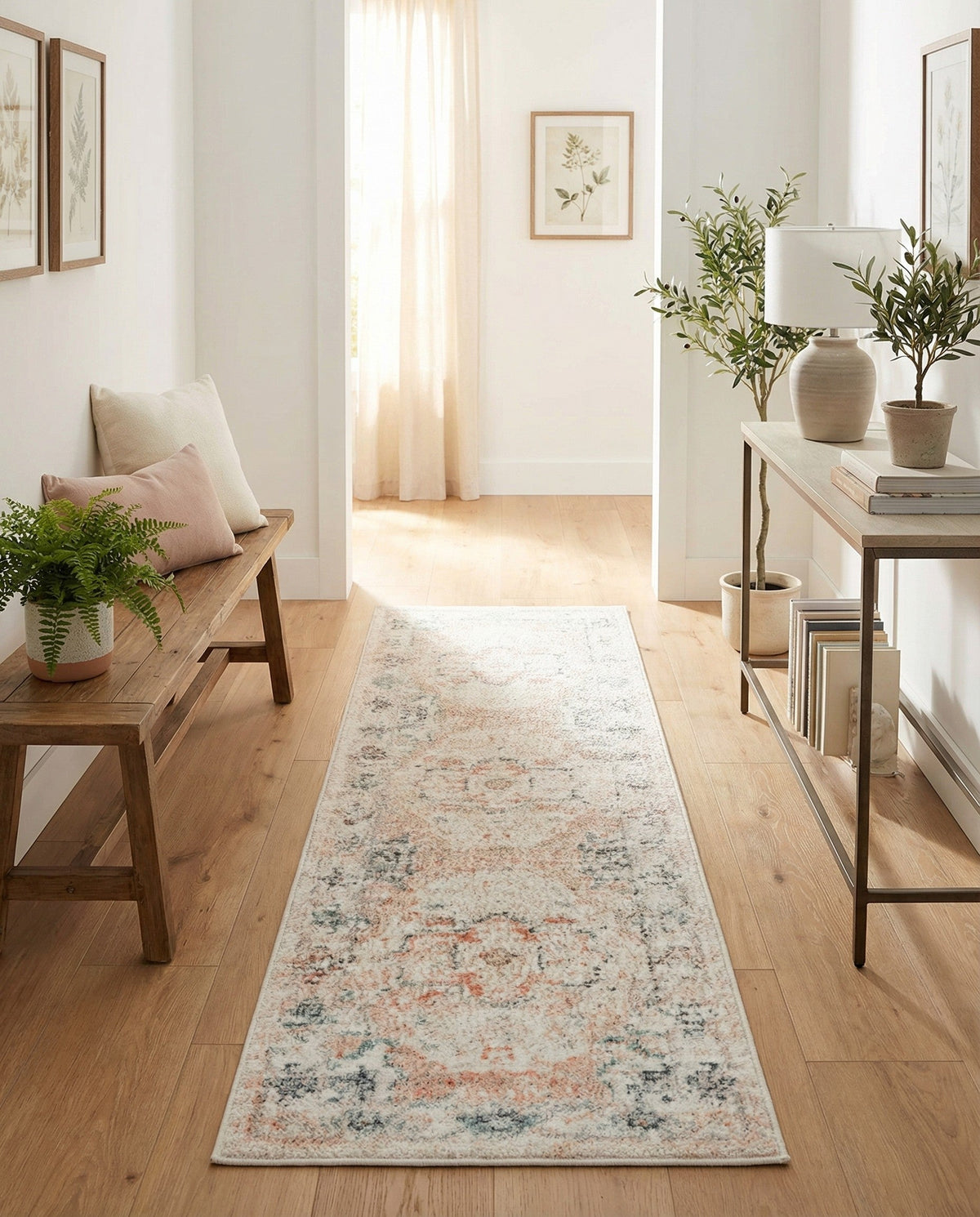Parisian Elegance Collection Area Rug - Versailles (Ivory) Runner Ivory  lifestyle 102