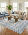 Horizon Collection Area Rug -  Meridian Rectangle Ivory Blue  lifestyle 29
