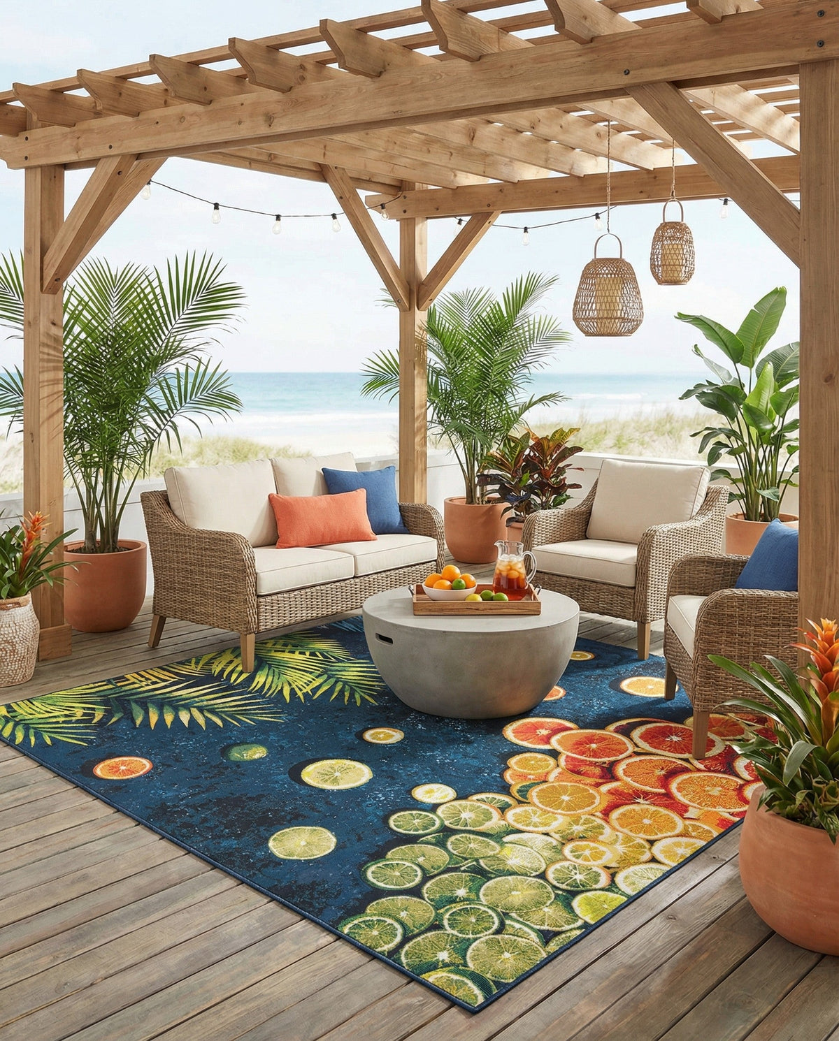 Seaside Haven Rugs Collection Area Rug -  Dunes Square Multi  lifestyle 81