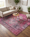 Heritage Elegance Collection Area Rug -  Windsor (Pink) Square Pink  lifestyle 52