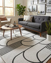Urban Terrace Collection Area Rug -  Greenwich Rectangle White and Black  lifestyle 28