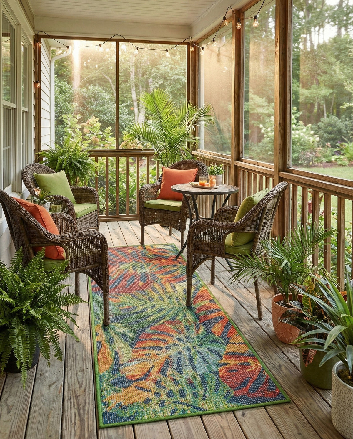 Coastal Terrace Collection Area Rug -  Pier Runner Multi  lifestyle 76