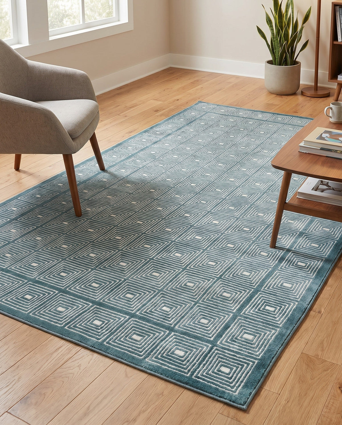 Aravalli Collection Area Rug -  Jaipur Rectangle Aegean Blue  lifestyle 50