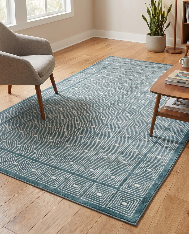 Aravalli Collection Area Rug -  Jaipur Rectangle Aegean Blue  lifestyle 50