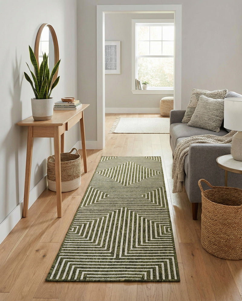 Urban Terrace Collection Area Rug -  Astoria (Green) Runner Green  lifestyle 50