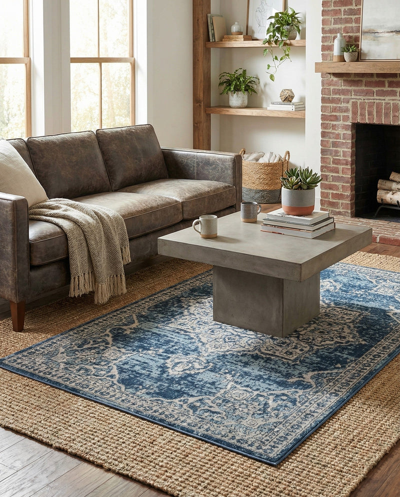 Mykonos Manor Collection Area Rug -  Tinos (Blue) Rectangle Blue  lifestyle 24