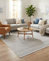 Seaside Stripes Collection Area Rug -  Boardwalk (Beige) Rectangle Beige  lifestyle 13