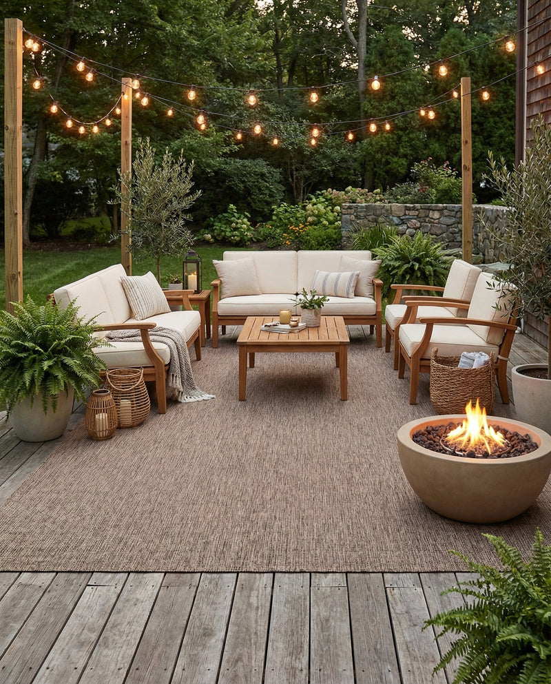 Seaside Serenity Collection Area Rug - Veranda (Light Brown) Rectangle Light Brown  lifestyle 35