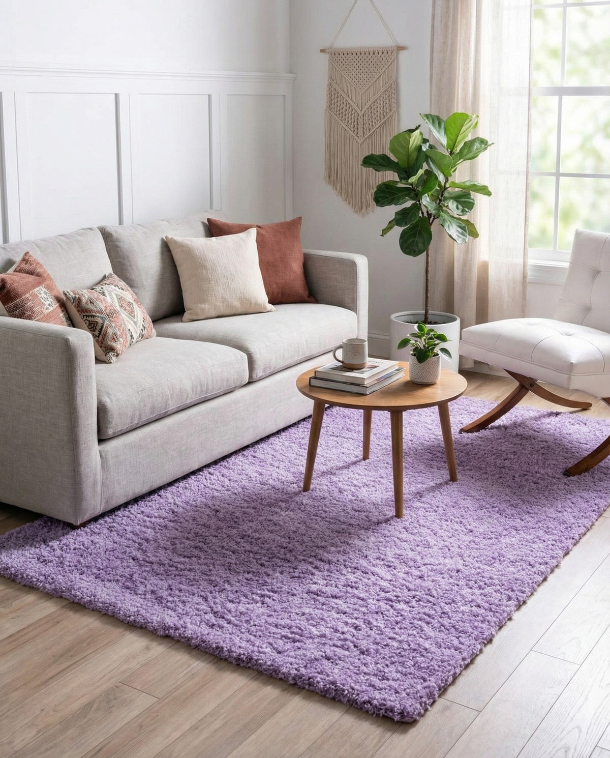 Plush Oasis Collection Area Rug - Serenity (Lilac) Rectangle Lilac  lifestyle 12