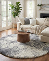 Cozy Haven Shag Collection Area Rug -  Tranquility (Smoke Gray) Round Smoke Gray  lifestyle 32