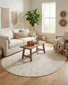 Tribal Terrace Treasures Collection Area Rug - Mayan Marina (Light Gray) Oval Light Gray  lifestyle 41