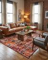 Geneva Terrace Collection Area Rug -  Morges Rectangle Rust Red  lifestyle 24