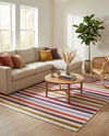 Seaside Stripes Collection Area Rug - Azul Rectangle White  lifestyle 21