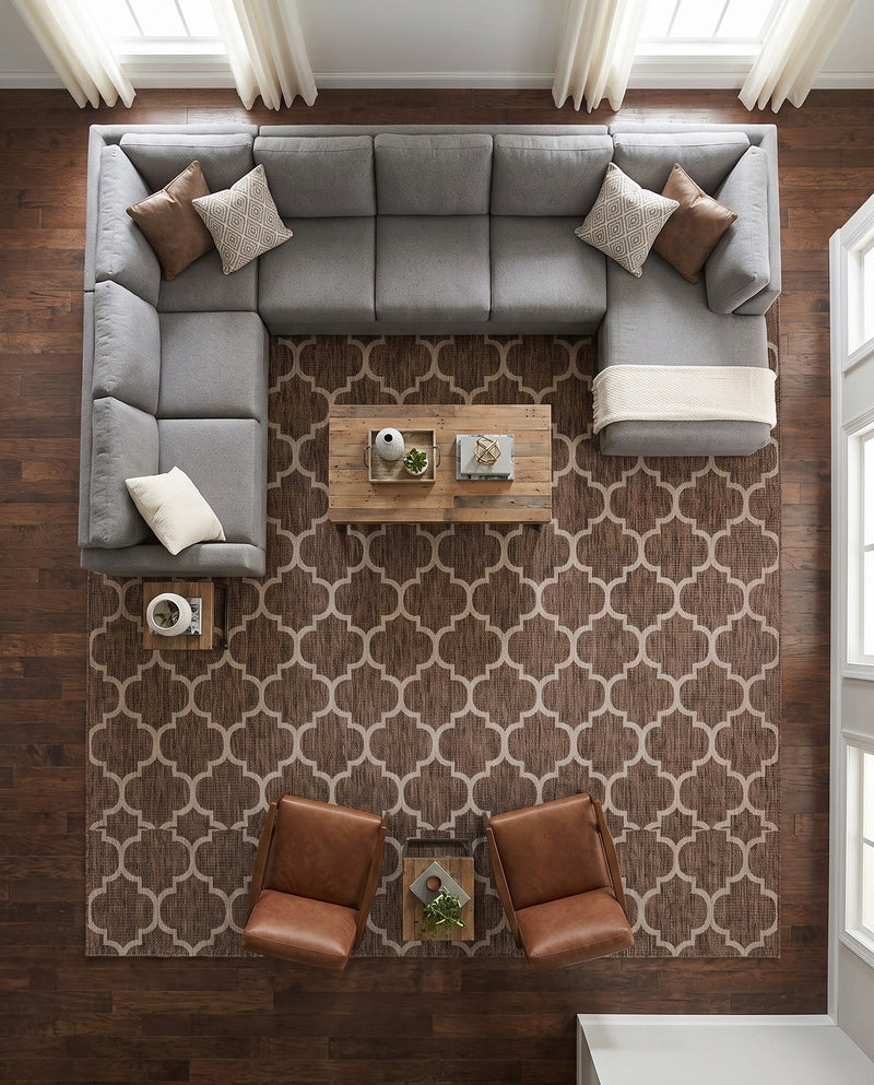Savannah Pergola Collection Area Rug - Arbor (Brown) Square Brown  lifestyle 54