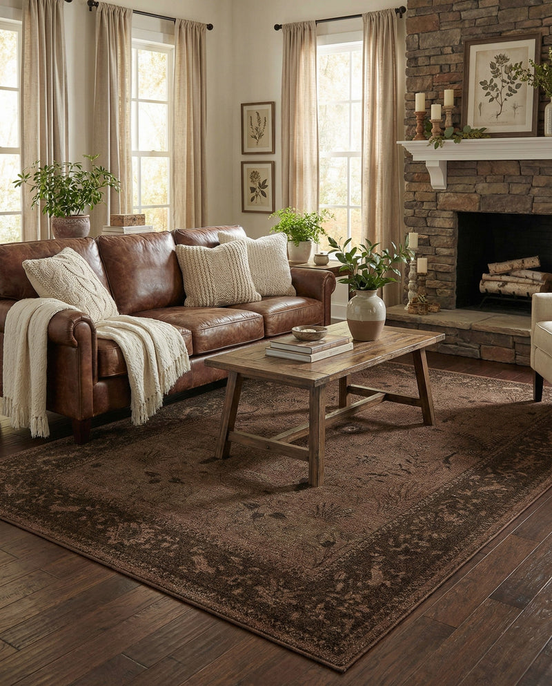 Horizon Collection Area Rug -  Apex (Brown) Rectangle Brown  lifestyle 8