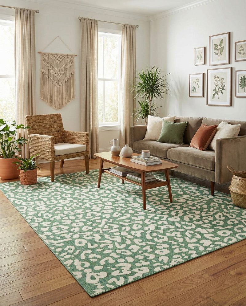 Savannah Escape Collection Area Rug -  Amazon (Green Blue) Rectangle Green Blue  lifestyle 17