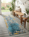 Urban Terrace Collection Area Rug -  Lanai Runner Gradient Blue  lifestyle 80