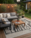 Urban Terrace Collection Area Rug -  Queens Rectangle Black and White  lifestyle 13