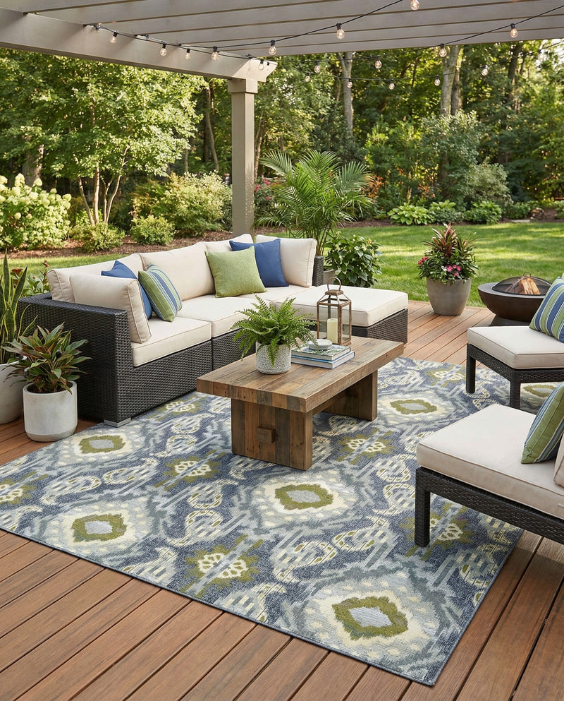 Urban Terrace Collection Area Rug -  Vista Rectangle Blue  lifestyle 7