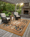 Patio Heritage Collection Area Rug - Veranda Rectangle Black Gold Brown  lifestyle 16