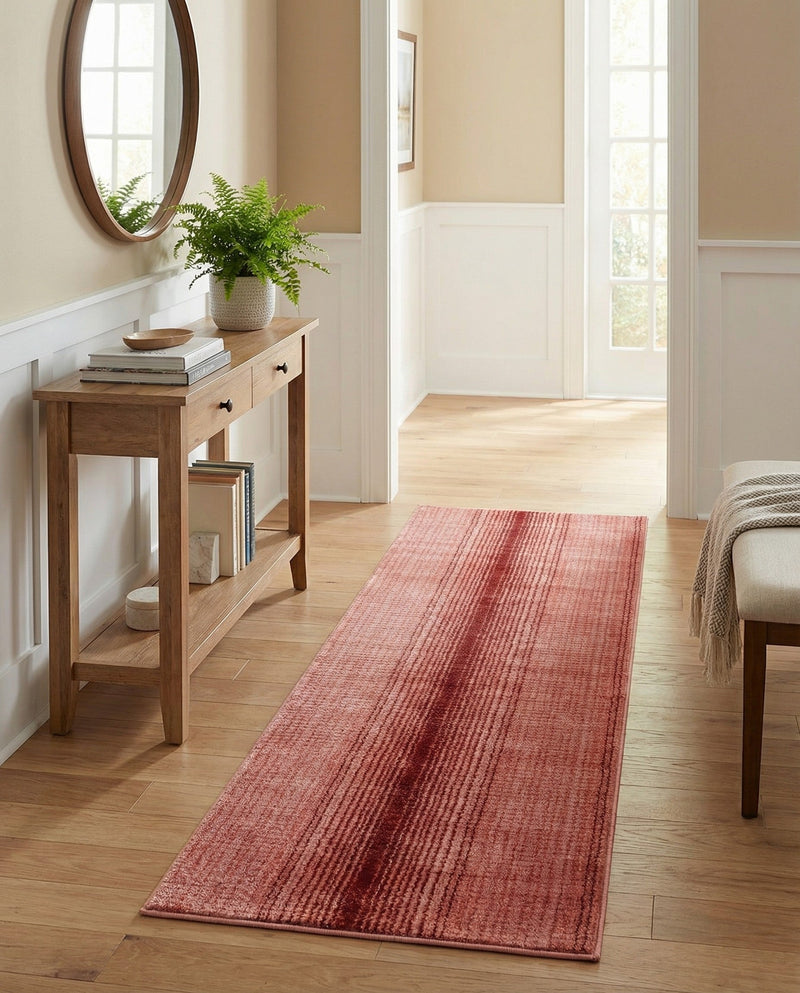 Jewel Oasis Collection Area Rug - Sapphire (Rusty Pink Rose) Runner Rusty Pink Rose  lifestyle 60