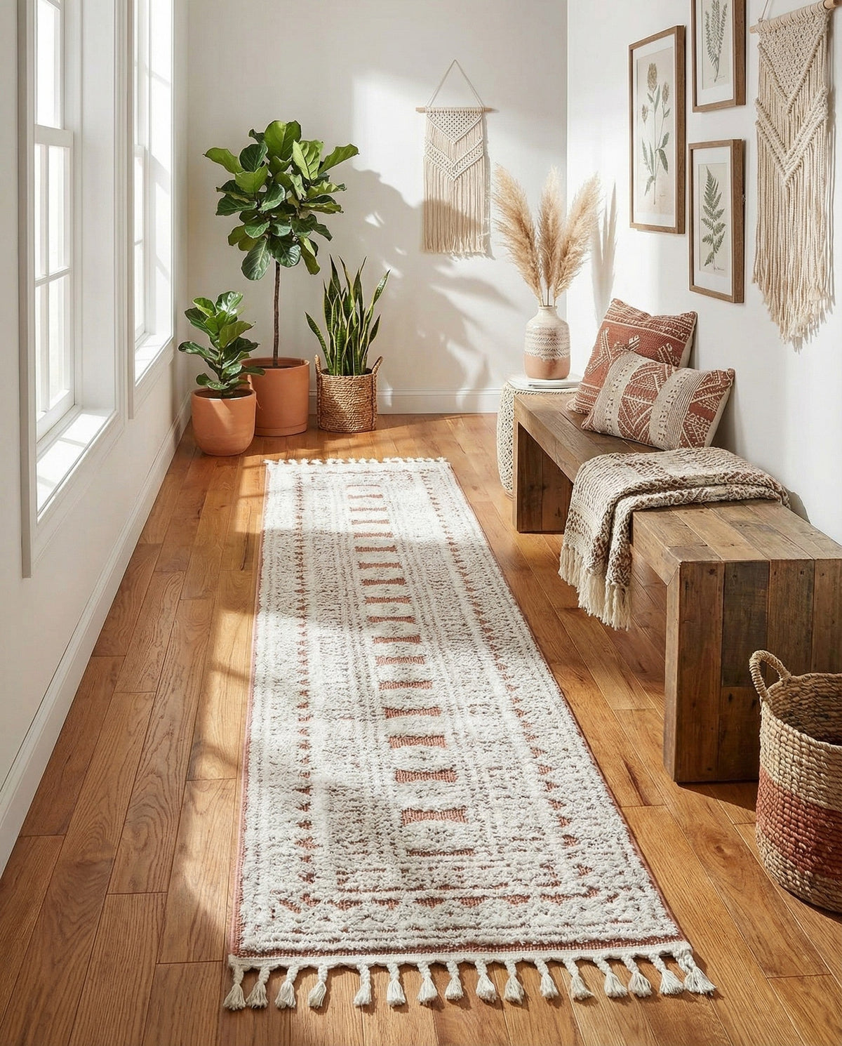 Sahara Chic Collection Area Rug -  Tangier Runner Pink  lifestyle 192