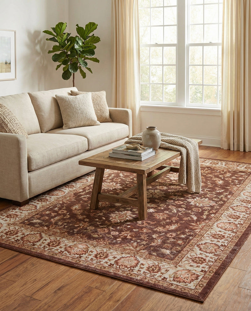 Casablanca Tapestry Collection Area Rug -  Marrakech (Coffee Brown) Rectangle Coffee Brown  lifestyle 11