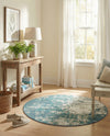 Seaside Haven Rugs Collection Area Rug -  Schooner Round Blue  lifestyle 45