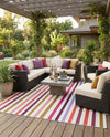 Seaside Stripes Collection Area Rug - Azul Square White  lifestyle 68