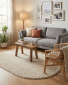 Cozy Comfort Shag Collection Area Rug - Haven (Oatmeal Beige) Oval Oatmeal Beige  lifestyle 61