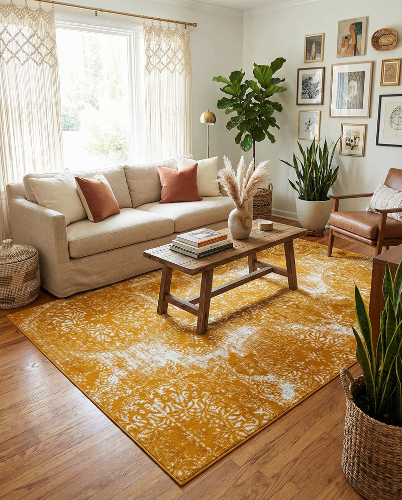 Riviera Elegance Collection Area Rug -  Monaco (Yellow) Rectangle Yellow  lifestyle 20