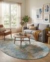 Arcadia Rugs Collection Area Rug -  Nirvana Oval Cream Blue  lifestyle 34
