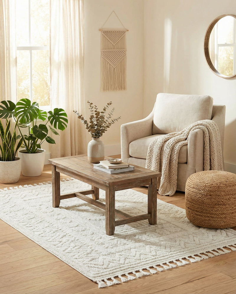 Sahara Chic Collection Area Rug -  Tangier Rectangle Ivory  lifestyle 18